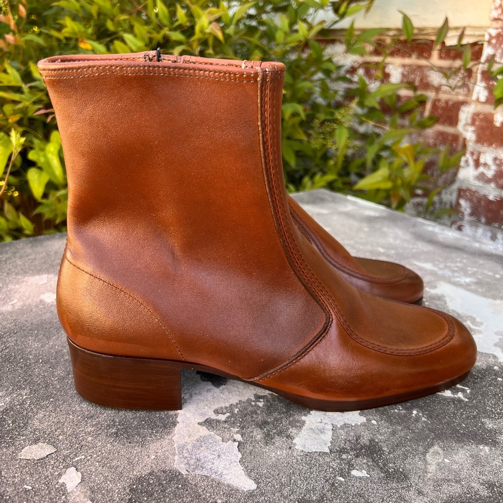 ENDICOTT JOHNSON 12013 PERMASOLE Boots Sz 8D Brown Leather Vintage Deadstock NEW